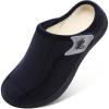 LeIsfIt Slippers for Women Extra Wide House Slippers Elderly Slip on House Shoes Non-Slip Indoor Outdoor Slipper Adjustable for Diabetic Swollen Feet(Navy)