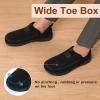 LeIsfIt Men’s Slippers Wide Memory Foam House Shoes Moccasin Slip-On Cozy Loafer Slippers for Indoor & Outdoor(Black)
