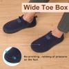 LeIsfIt Men’s Slippers Wide Memory Foam House Shoes Moccasin Slip-On Cozy Loafer Slippers for Indoor & Outdoor(Navy)