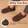 LeIsfIt Men’s Slippers Wide Memory Foam House Shoes Moccasin Slip-On Cozy Loafer Slippers for Indoor & Outdoor(A Chocolate Brown)