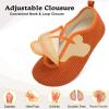 LeIsfIt Slippers for Women Men Soft House Slippers Wide Barefoot House Shoes Non-slip Slip on Slipper Shoes Comfy Adjustable for Home Bedroom Travel Yoga(Orange)