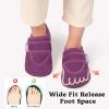 LeIsfIt Slippers for Women Men Soft House Slippers Wide Barefoot House Shoes Non-slip Slip on Slipper Shoes Comfy Adjustable for Home Bedroom Travel Yoga(Darkpurple)