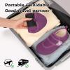 LeIsfIt Slippers for Women Men Soft House Slippers Wide Barefoot House Shoes Non-slip Slip on Slipper Shoes Comfy Adjustable for Home Bedroom Travel Yoga(Darkpurple)