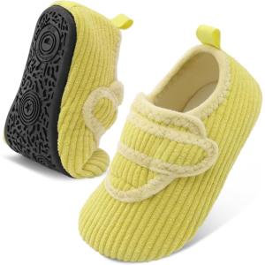 LeIsfIt Toddler Slippers Boys Girls House Shoes Soft Warm Kids House Slippers Slip on Cozy Bedroom Sock Shoes Non-slip Indoor Outdoor Slipper Shoe(Green)