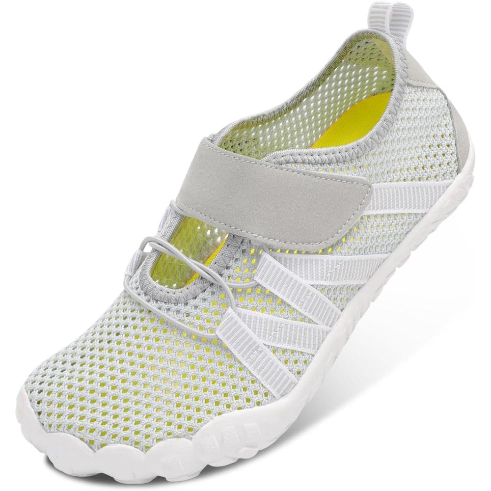 imageLeisfit Water Shoes for Women Barefoot Swim Beach Shoes QuickDry Aqua Socks NonSlip for Pool Diving Boating River Yoga Lake SurfLight Grey