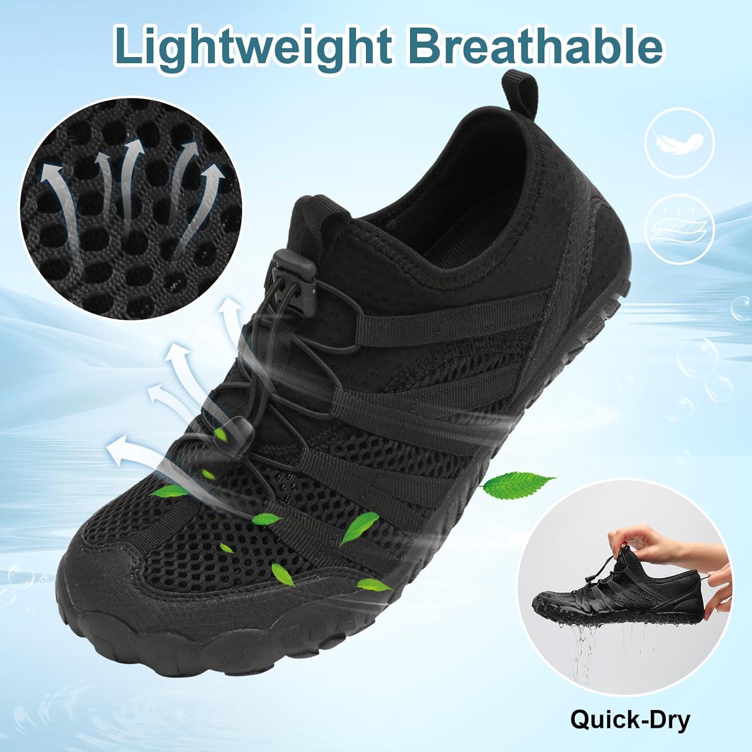 imageLeIsfIt Water Shoes for Women Men Barefoot Beach Swim Shoes QuickDry Aqua Socks for River Pool Lake Hiking Kayaking SurfingBlack