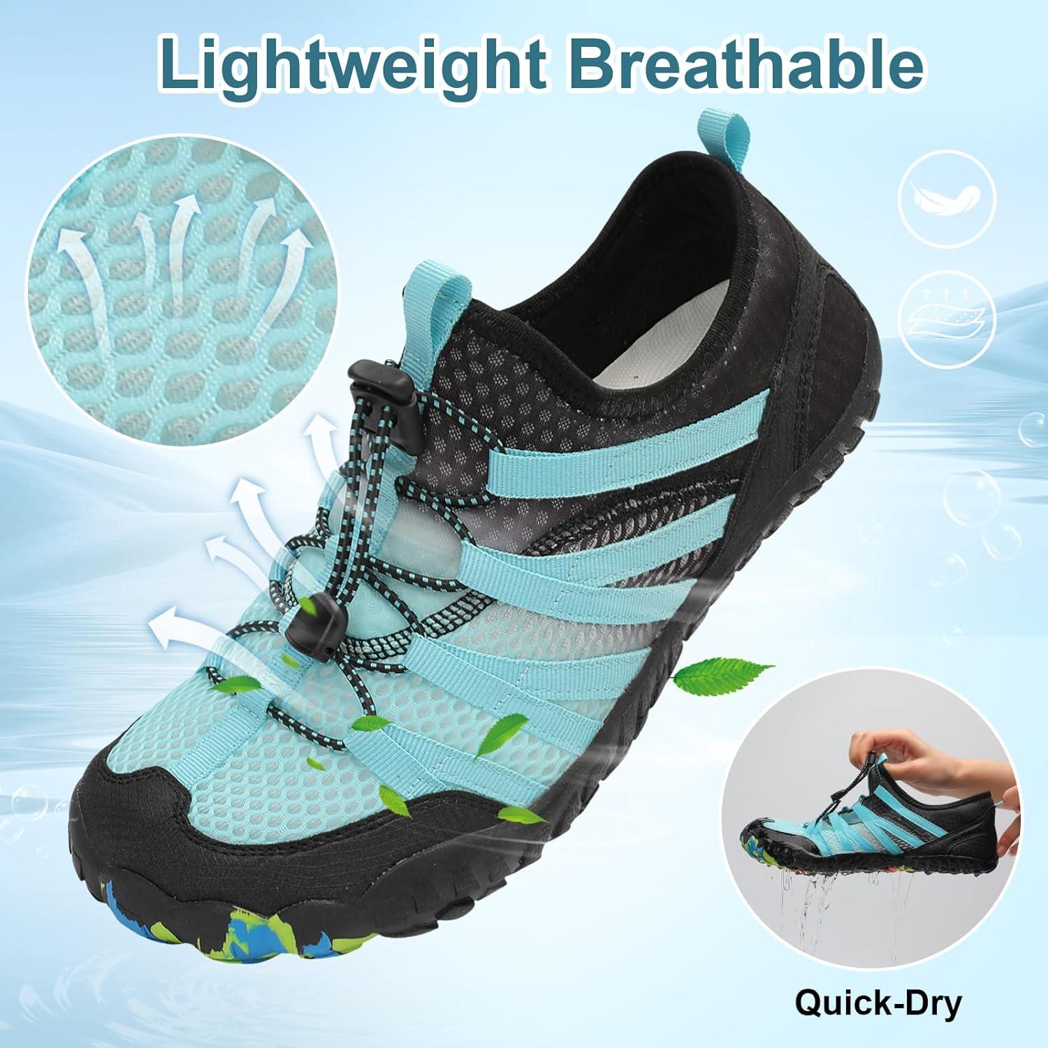 imageLeIsfIt Water Shoes for Women Men Barefoot Beach Swim Shoes QuickDry Aqua Socks for River Pool Lake Hiking Kayaking SurfingBlue