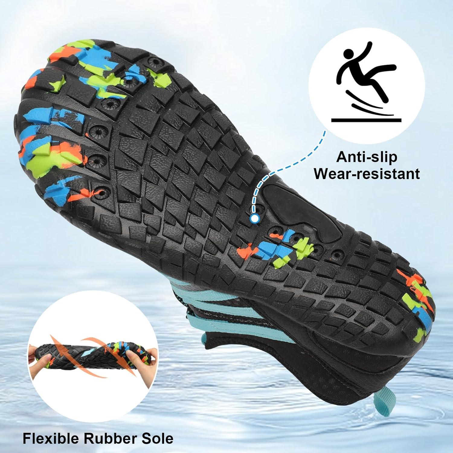 imageLeIsfIt Water Shoes for Women Men Barefoot Beach Swim Shoes QuickDry Aqua Socks for River Pool Lake Hiking Kayaking SurfingBlue