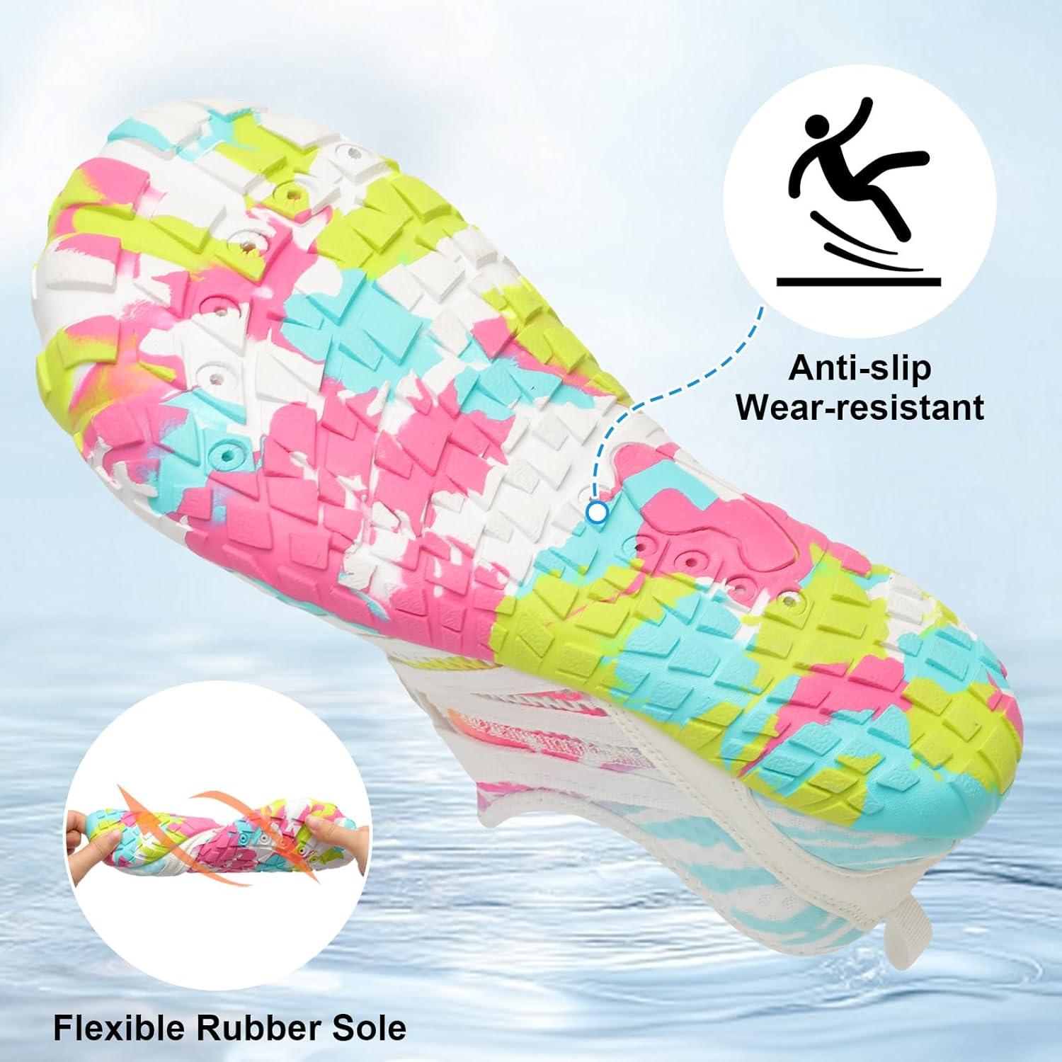 imageLeIsfIt Water Shoes for Women Men Barefoot Beach Swim Shoes QuickDry Aqua Socks for River Pool Lake Hiking Kayaking SurfingColorful