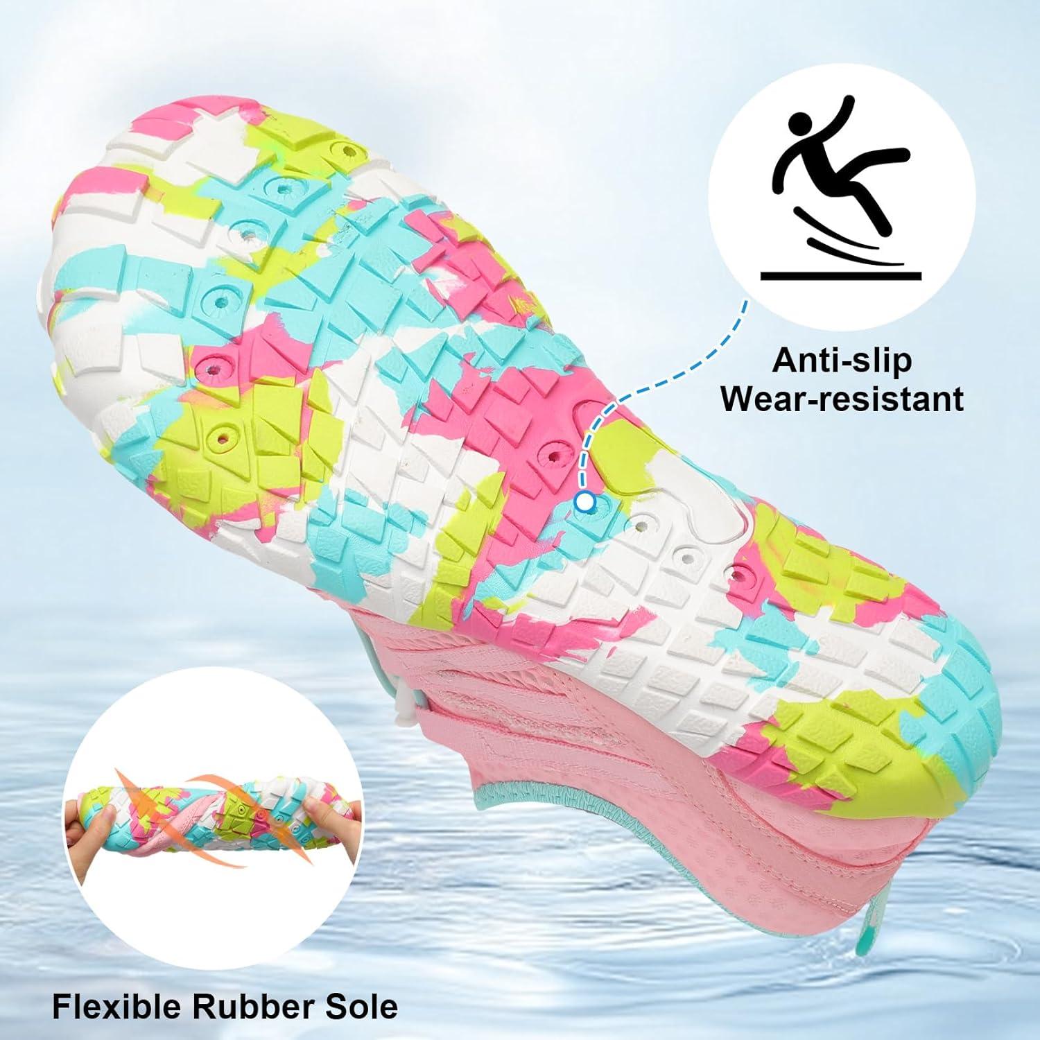 imageLeIsfIt Water Shoes for Women Men Barefoot Beach Swim Shoes QuickDry Aqua Socks for River Pool Lake Hiking Kayaking SurfingPink