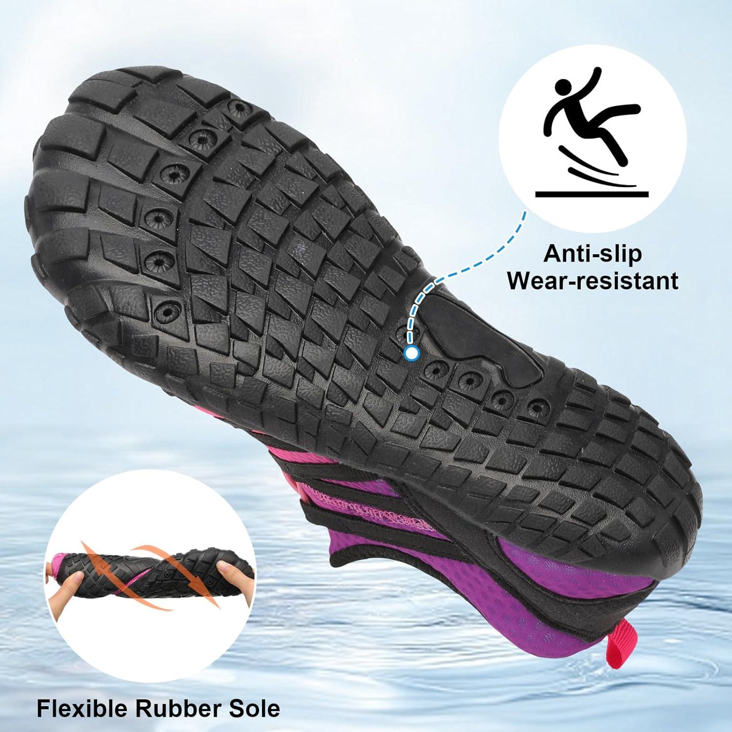 imageLeIsfIt Water Shoes for Women Men Barefoot Beach Swim Shoes QuickDry Aqua Socks for River Pool Lake Hiking Kayaking SurfingPink Purple