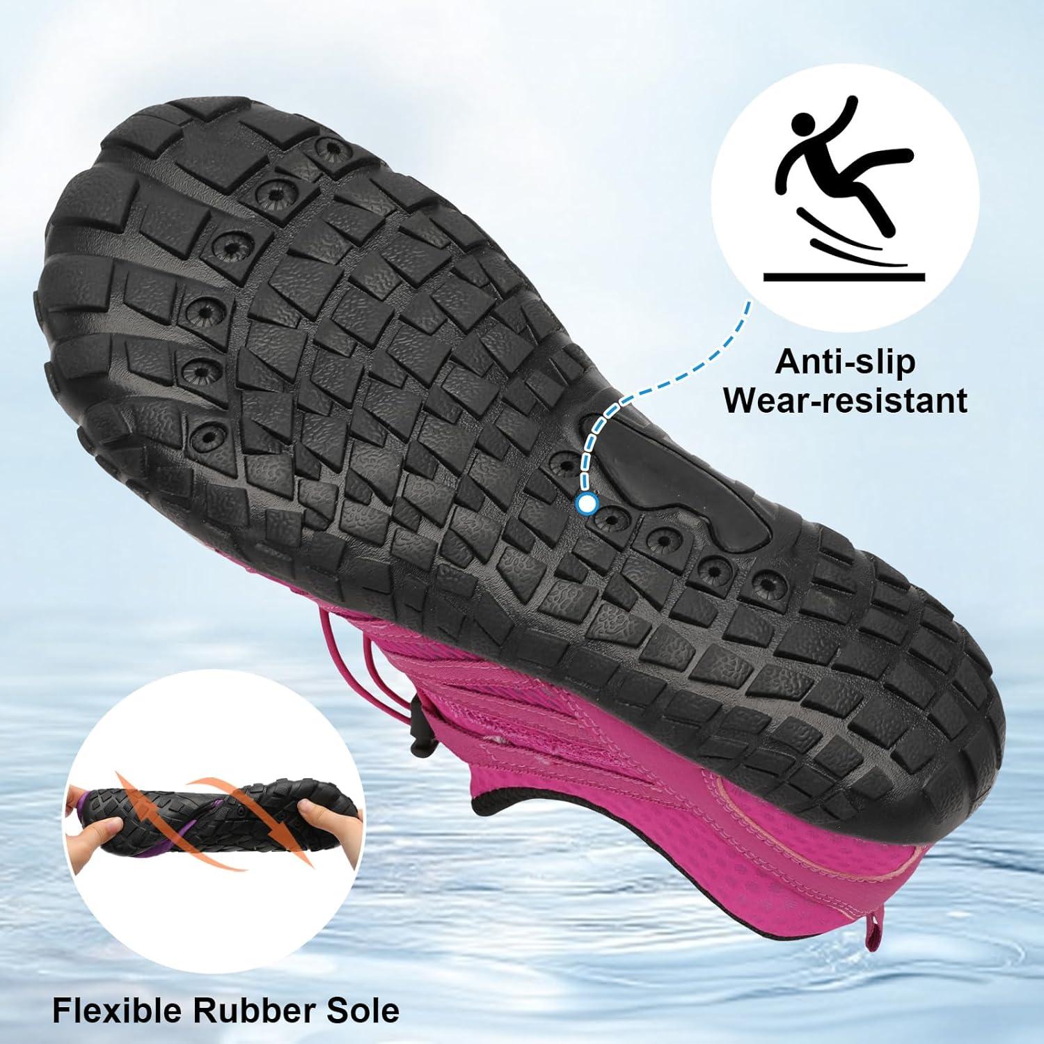 imageLeIsfIt Water Shoes for Women Men Barefoot Beach Swim Shoes QuickDry Aqua Socks for River Pool Lake Hiking Kayaking SurfingPurple