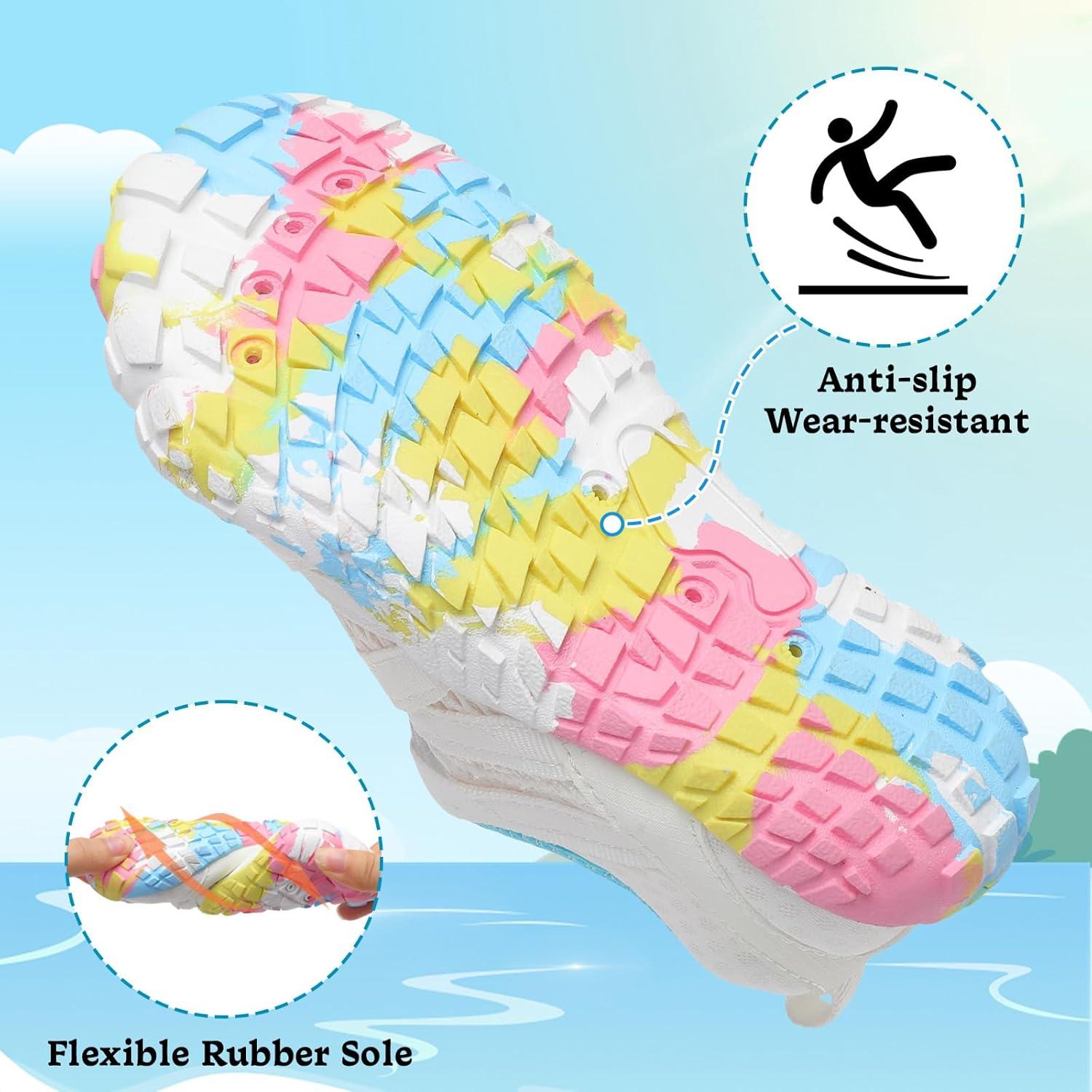 imageLeIsfIt Kids Water Shoes Boys Girls Wide Barefoot Swim Shoes Quick Dry Aqua Socks with NonSlip Sole for Beach Pool Surf HikingWhite
