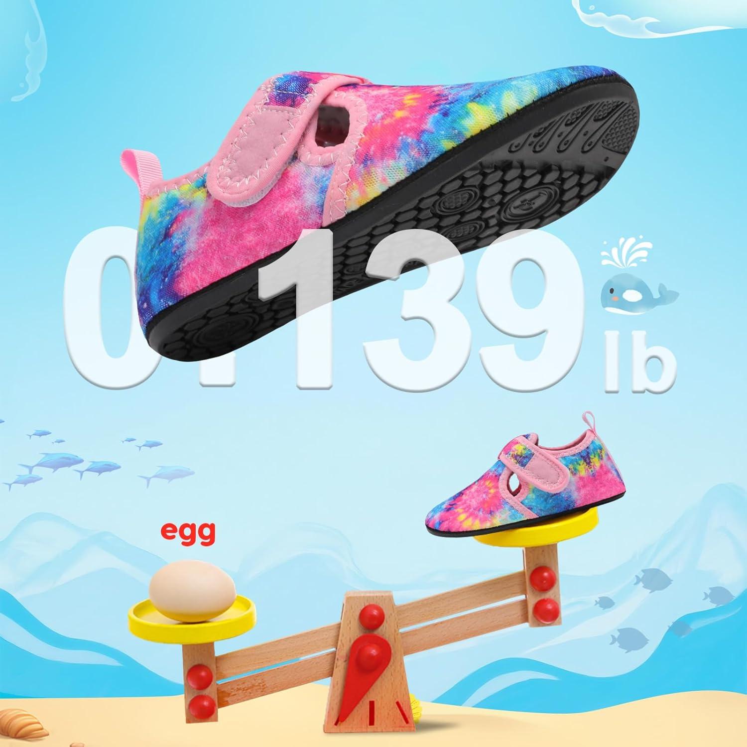 imageLeIsfIt Kids Water Shoes Girls Boys Quick Dry Aqua Socks Breathable Swim Shoes NonSlip Barefoot Socks for Beach SurfB Tie Dye