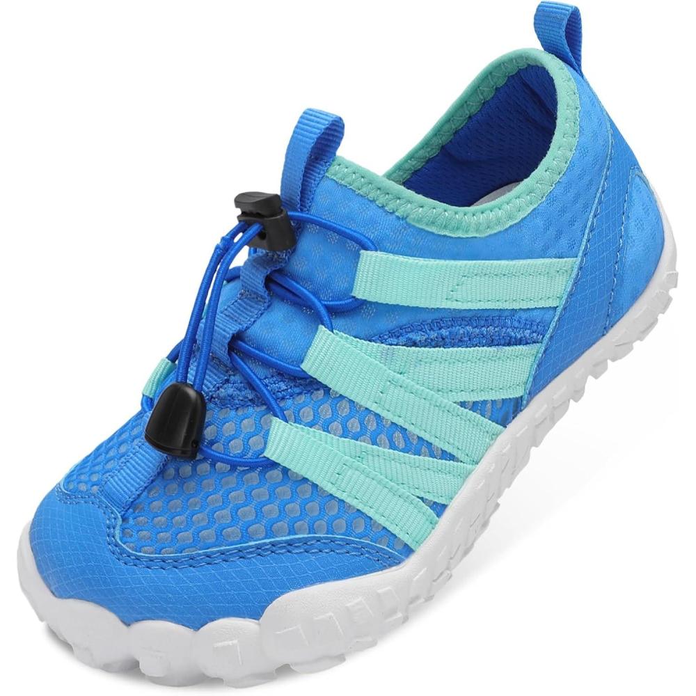 imageLeIsfIt Kids Water Shoes Boys Girls Wide Barefoot Swim Shoes Quick Dry Aqua Socks with NonSlip Sole for Beach Pool Surf HikingBlue