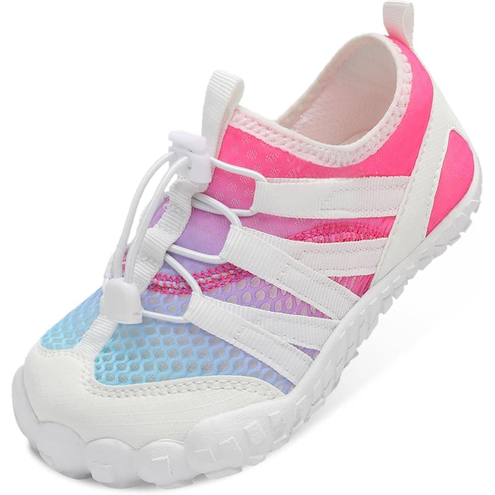 imageLeIsfIt Kids Water Shoes Boys Girls Wide Barefoot Swim Shoes Quick Dry Aqua Socks with NonSlip Sole for Beach Pool Surf HikingColorful