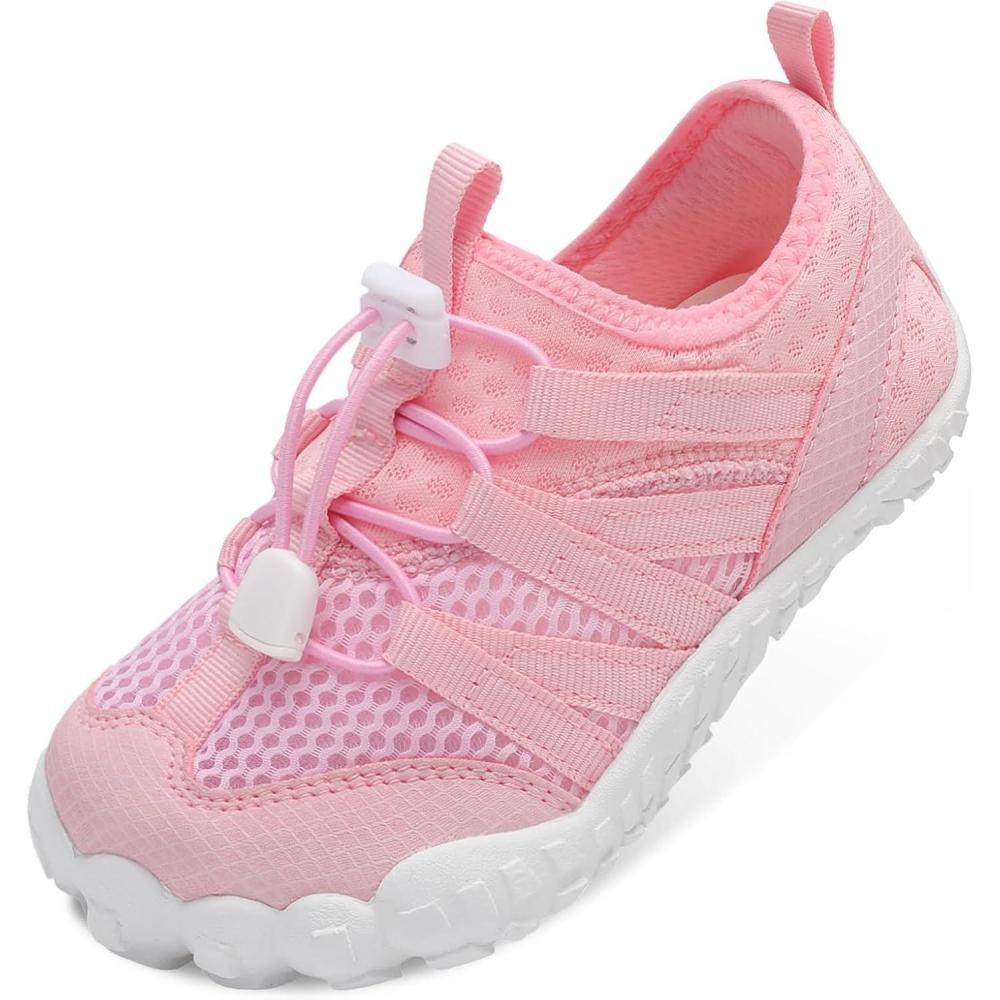 imageLeIsfIt Kids Water Shoes Boys Girls Wide Barefoot Swim Shoes Quick Dry Aqua Socks with NonSlip Sole for Beach Pool Surf HikingPink