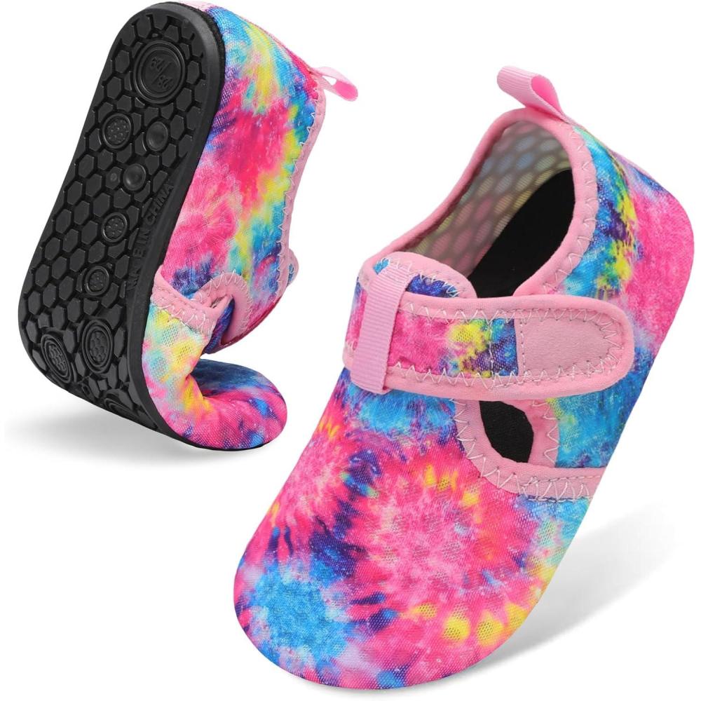 imageLeIsfIt Kids Water Shoes Girls Boys Quick Dry Aqua Socks Breathable Swim Shoes NonSlip Barefoot Socks for Beach SurfB Tie Dye