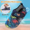 LeIsfIt Kids Water Shoes Girls Boys Quick Dry Aqua Socks Breathable Swim Shoes Non-Slip Barefoot Socks for Beach Surf(Blue Dinosaur)