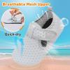 LeIsfIt Kids Water Shoes Girls Boys Quick Dry Aqua Socks Breathable Swim Shoes Non-Slip Barefoot Socks for Beach Surf(Grey)
