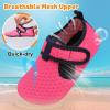 LeIsfIt Kids Water Shoes Girls Boys Quick Dry Aqua Socks Breathable Swim Shoes Non-Slip Barefoot Socks for Beach Surf(Hot Pink)