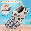 LeIsfIt Kids Water Shoes Girls Boys Quick Dry Aqua Socks Breathable Swim Shoes Non-Slip Barefoot Socks for Beach Surf(Leopard)