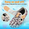 LeIsfIt Kids Water Shoes Girls Boys Quick Dry Aqua Socks Breathable Swim Shoes Non-Slip Barefoot Socks for Beach Surf(Leopard)