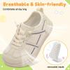 LeIsfIt Toddler Shoes Boys Girls Wide Barefoot Shoes Kids Slip on Casual Sneakers Breathable Non-Slip Sneakers for Walking Play School Tennis(Beige)