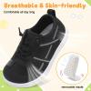 LeIsfIt Toddler Shoes Boys Girls Wide Barefoot Shoes Kids Slip on Casual Sneakers Breathable Non-Slip Sneakers for Walking Play School Tennis(Black)