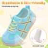 LeIsfIt Toddler Shoes Boys Girls Wide Barefoot Shoes Kids Slip on Casual Sneakers Breathable Non-Slip Sneakers for Walking Play School Tennis(Blue)
