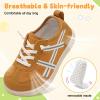 LeIsfIt Toddler Shoes Boys Girls Wide Barefoot Shoes Kids Slip on Casual Sneakers Breathable Non-Slip Sneakers for Walking Play School Tennis(Brown)