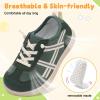 LeIsfIt Toddler Shoes Boys Girls Wide Barefoot Shoes Kids Slip on Casual Sneakers Breathable Non-Slip Sneakers for Walking Play School Tennis(Dark Green)