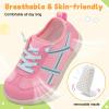 LeIsfIt Toddler Shoes Boys Girls Wide Barefoot Shoes Kids Slip on Casual Sneakers Breathable Non-Slip Sneakers for Walking Play School Tennis(Hot Pink)