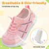 LeIsfIt Toddler Shoes Boys Girls Wide Barefoot Shoes Kids Slip on Casual Sneakers Breathable Non-Slip Sneakers for Walking Play School Tennis(Pink)