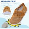 LeIsfIt Toddler Water Shoes Boys Girls Barefoot Aqua Socks Kids Breathable Quick-Dry Swim Shoes for Beach Pool Surf(Brown/Knit)