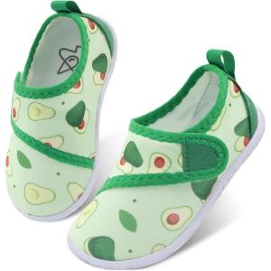 LeIsfIt Toddler Water Shoes Boys Girls Barefoot Aqua Socks Kids Breathable Quick-Dry Swim Shoes for Beach Pool Surf(Avocado)