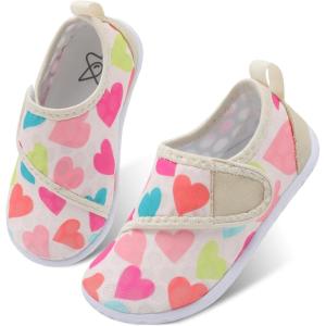 LeIsfIt Toddler Water Shoes Boys Girls Barefoot Aqua Socks Kids Breathable Quick-Dry Swim Shoes for Beach Pool Surf(Clove)