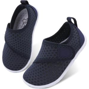 LeIsfIt Toddler Water Shoes Boys Girls Barefoot Aqua Socks Kids Breathable Quick-Dry Swim Shoes for Beach Pool Surf(Darkblue)