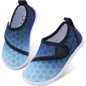 LeIsfIt Toddler Water Shoes Boys Girls Barefoot Aqua Socks Kids Breathable Quick-Dry Swim Shoes for Beach Pool Surf(Gradientblue)
