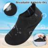 LeIsfIt Water Shoes for Women Men Quick-Dry Aqua Socks Non-Slip Swim Beach Barefoot Socks with Rubber Sole for River Pool Lake Surf Yoga(Black)