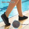LeIsfIt Water Shoes for Women Men Quick-Dry Aqua Socks Non-Slip Swim Beach Barefoot Socks with Rubber Sole for River Pool Lake Surf Yoga(Black)