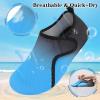 LeIsfIt Water Shoes for Women Men Quick-Dry Aqua Socks Non-Slip Swim Beach Barefoot Socks with Rubber Sole for River Pool Lake Surf Yoga(Blackblue)