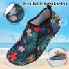 LeIsfIt Water Shoes for Women Men Quick-Dry Aqua Socks Non-Slip Swim Beach Barefoot Socks with Rubber Sole for River Pool Lake Surf Yoga(Blackflower)