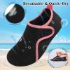 LeIsfIt Water Shoes for Women Men Quick-Dry Aqua Socks Non-Slip Swim Beach Barefoot Socks with Rubber Sole for River Pool Lake Surf Yoga(Blackpink)