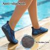 LeIsfIt Water Shoes for Women Men Quick-Dry Aqua Socks Non-Slip Swim Beach Barefoot Socks with Rubber Sole for River Pool Lake Surf Yoga(Blueleaf)