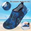 LeIsfIt Water Shoes for Women Men Quick-Dry Aqua Socks Non-Slip Swim Beach Barefoot Socks with Rubber Sole for River Pool Lake Surf Yoga(Blueleaf)