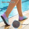 LeIsfIt Water Shoes for Women Men Quick-Dry Aqua Socks Non-Slip Swim Beach Barefoot Socks with Rubber Sole for River Pool Lake Surf Yoga(Gradientpurple)