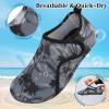 LeIsfIt Water Shoes for Women Men Quick-Dry Aqua Socks Non-Slip Swim Beach Barefoot Socks with Rubber Sole for River Pool Lake Surf Yoga(Greypattern)