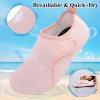 LeIsfIt Water Shoes for Women Men Quick-Dry Aqua Socks Non-Slip Swim Beach Barefoot Socks with Rubber Sole for River Pool Lake Surf Yoga(Pink)