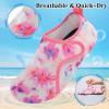 LeIsfIt Water Shoes for Women Men Quick-Dry Aqua Socks Non-Slip Swim Beach Barefoot Socks with Rubber Sole for River Pool Lake Surf Yoga(Pinkflower)
